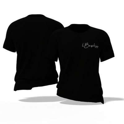 Black t-shirt with 'l'Bocha' branding on a white background