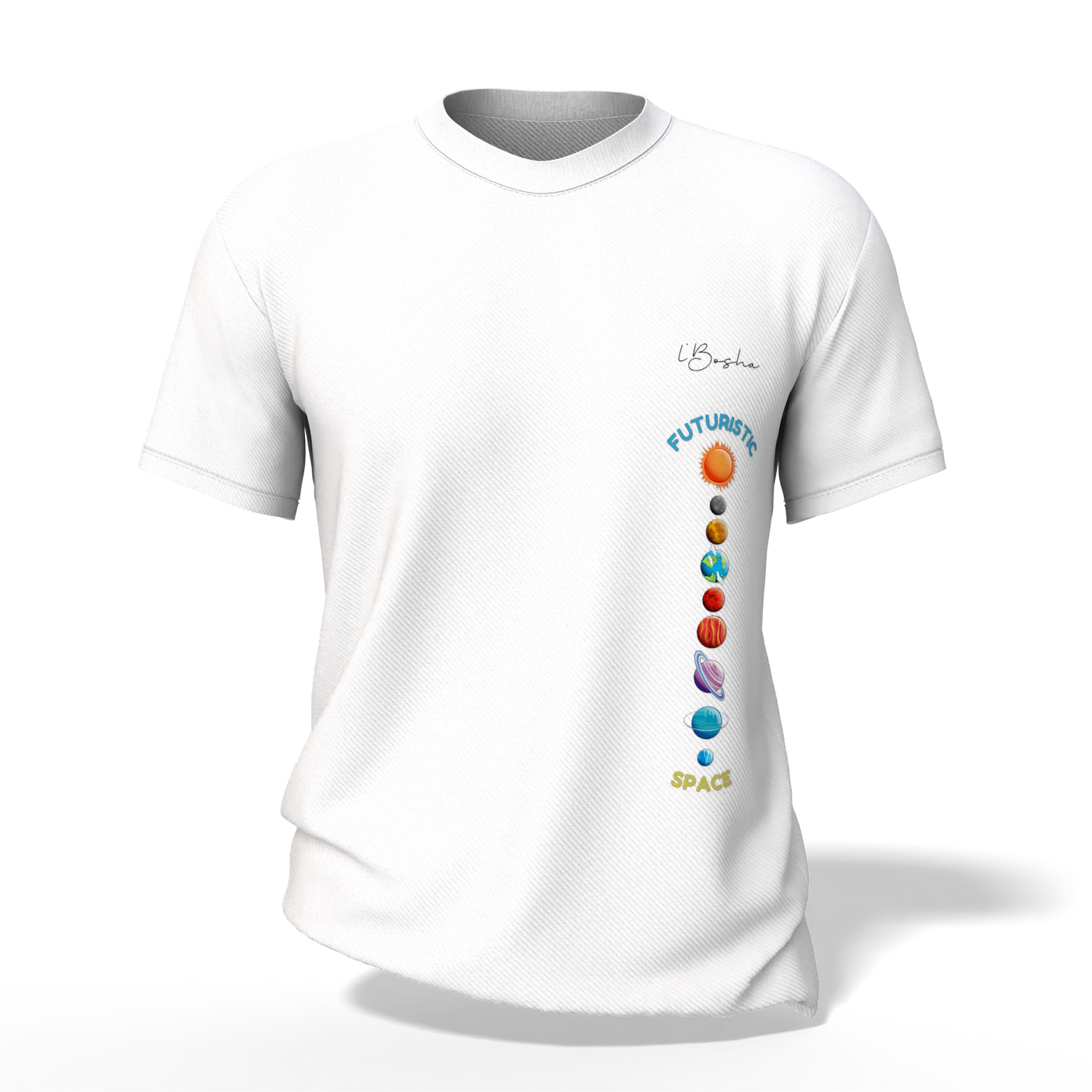 L’Bosha “Futuristic Space” T-Shirt – Cosmic Explorer Edition